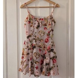pink floral dress with side zipper